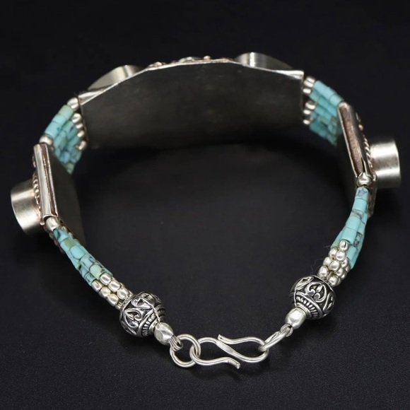 Tibetan silver gemstone ethnic bracelets - Picture 15 of 15